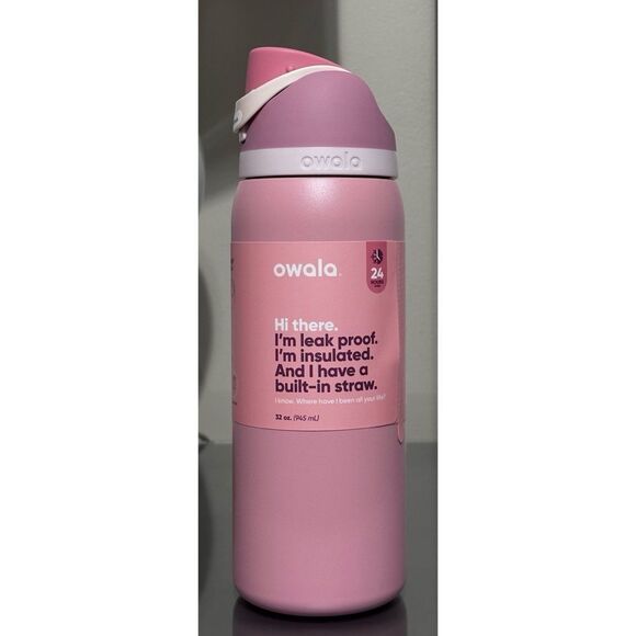 Owala 32oz FreeSip Stainless Steel Water Bottle, ROSY DREAMS EXCLUSIVE COLOR - Picture 3 of 6